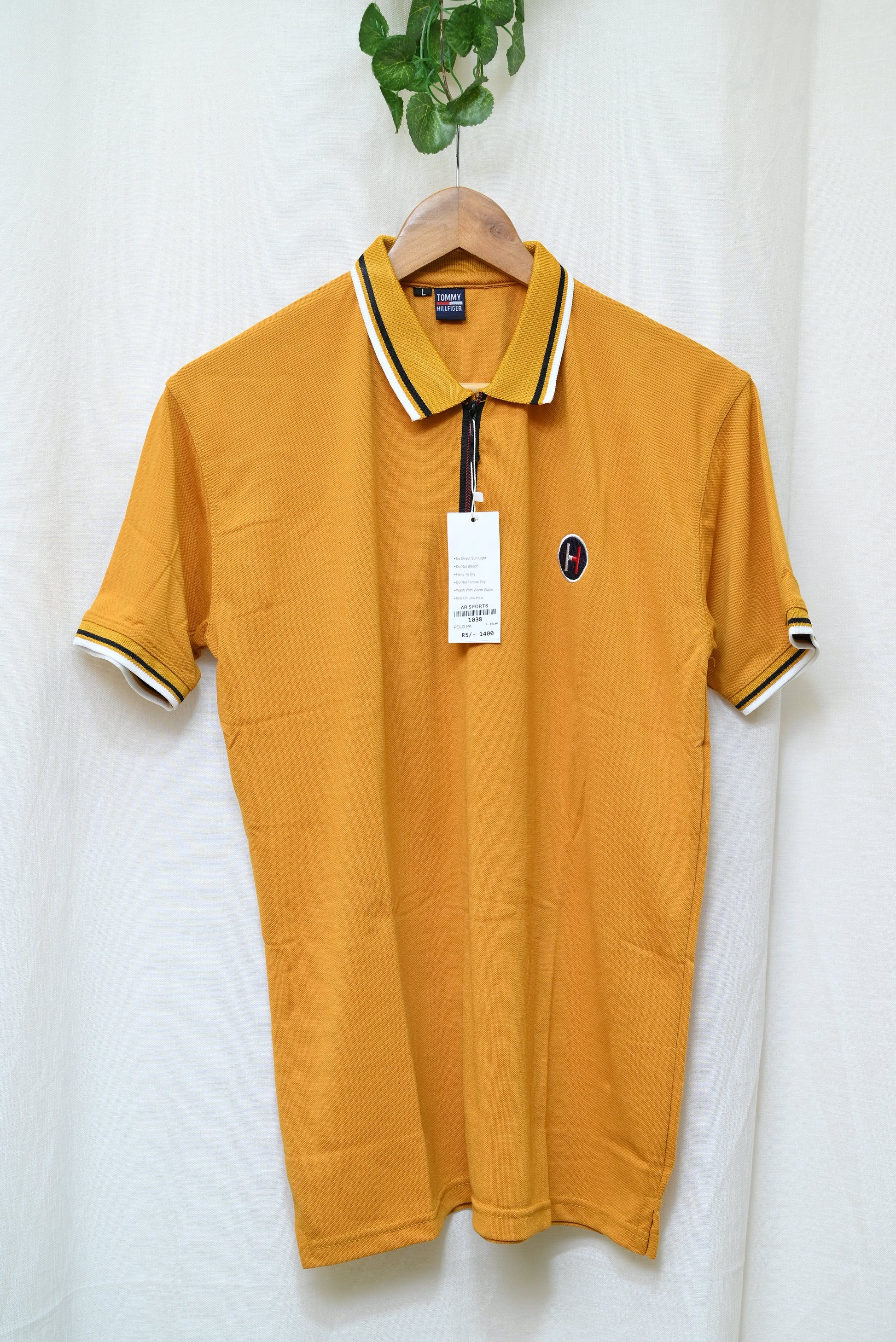 1038-Half Sleeve, Full Style: Custom Fit Rib Collar Cotton Shirt