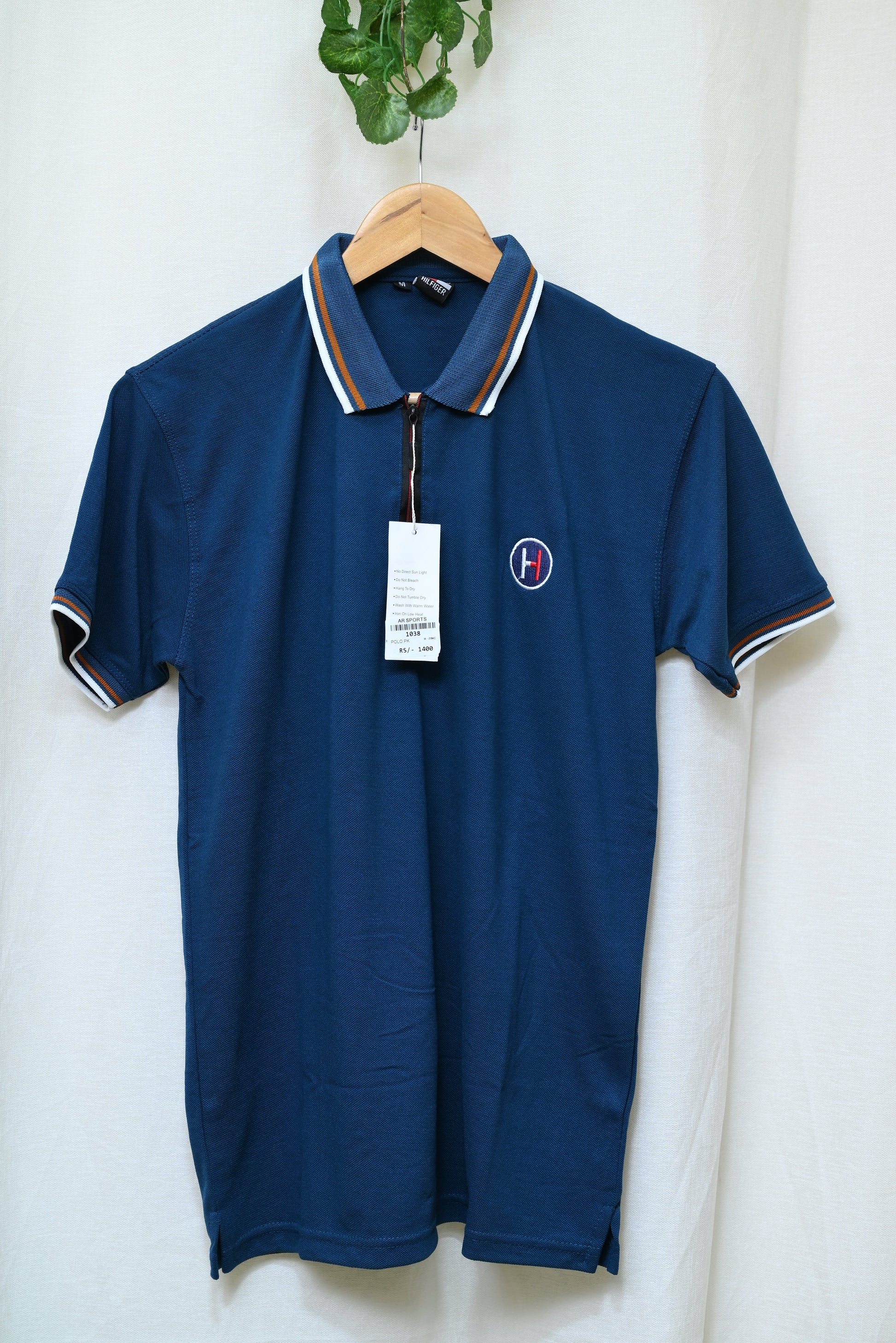 1038-Half Sleeve, Full Style: Custom Fit Rib Collar Cotton Shirt