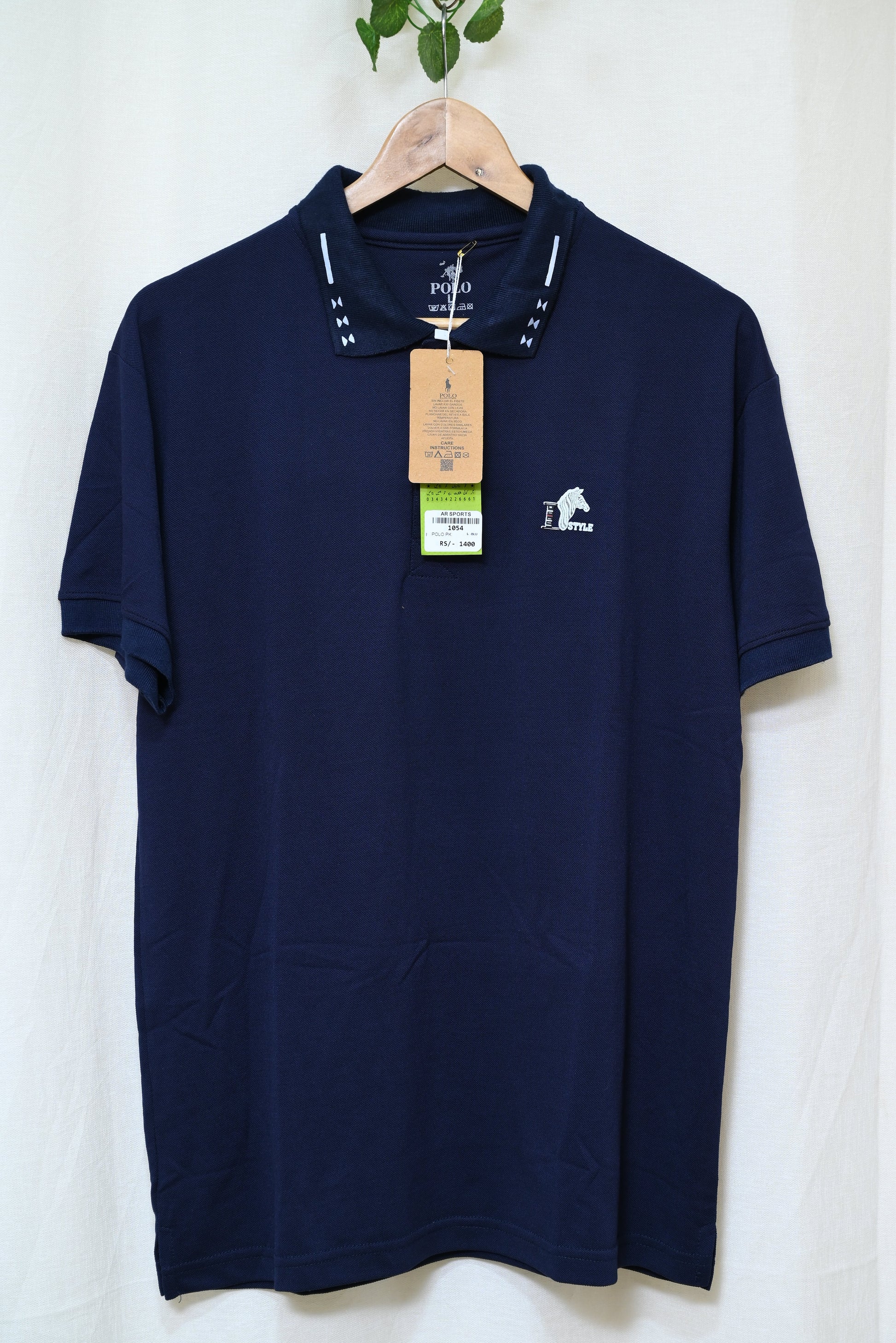 1054-Custom Fit Premium Cotton Shirt – Rib Collar Neck, Button-Up, Half Sleeves