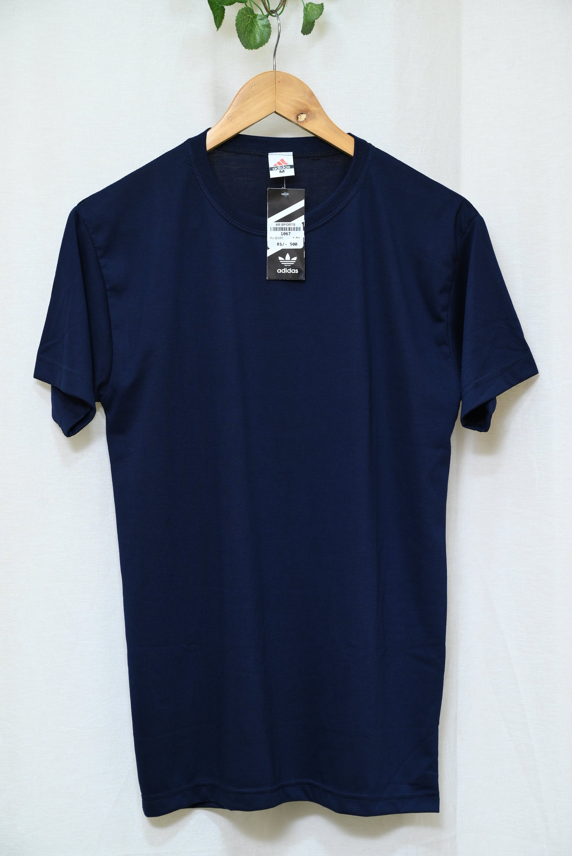 1067-Regular Fit Cotton Shirt – Casual Style, Round Neck, Half Sleeves