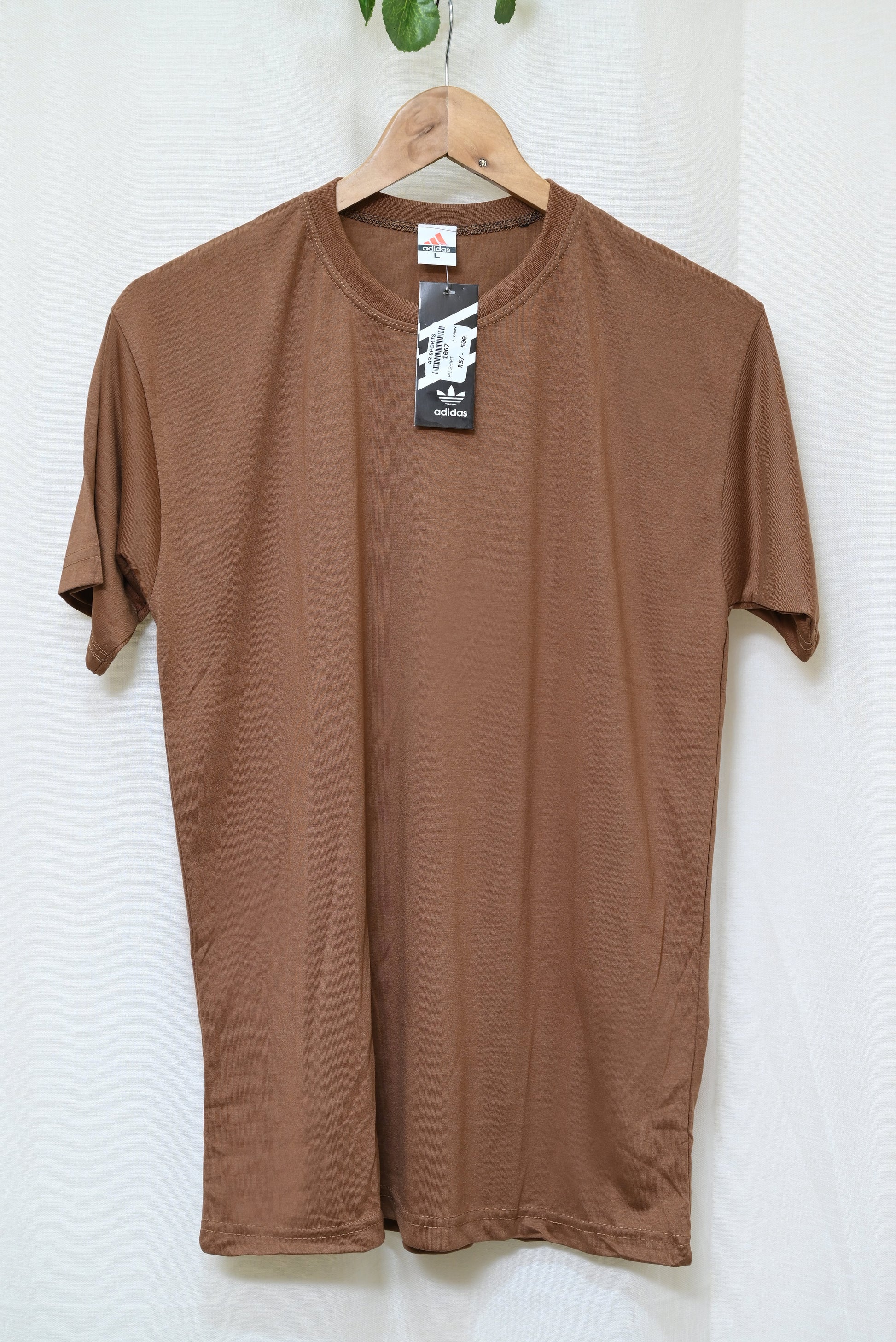 1067-Regular Fit Cotton Shirt – Casual Style, Round Neck, Half Sleeves