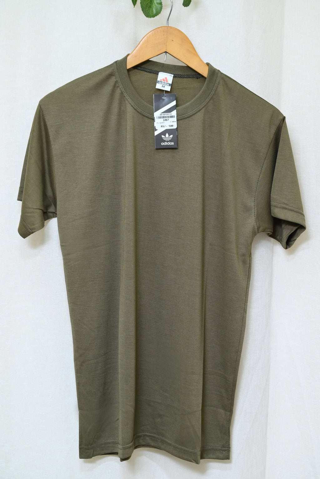 1067-Regular Fit Cotton Shirt – Casual Style, Round Neck, Half Sleeves