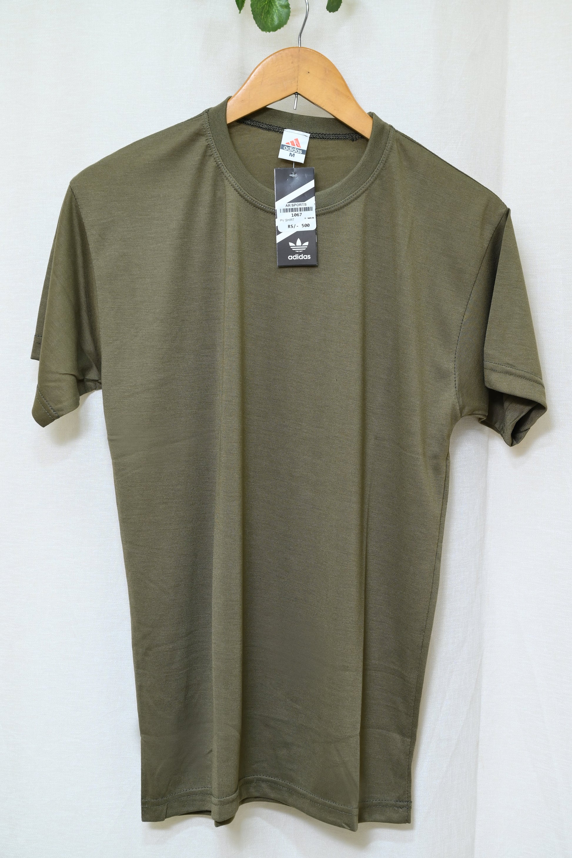 1067-Regular Fit Cotton Shirt – Casual Style, Round Neck, Half Sleeves