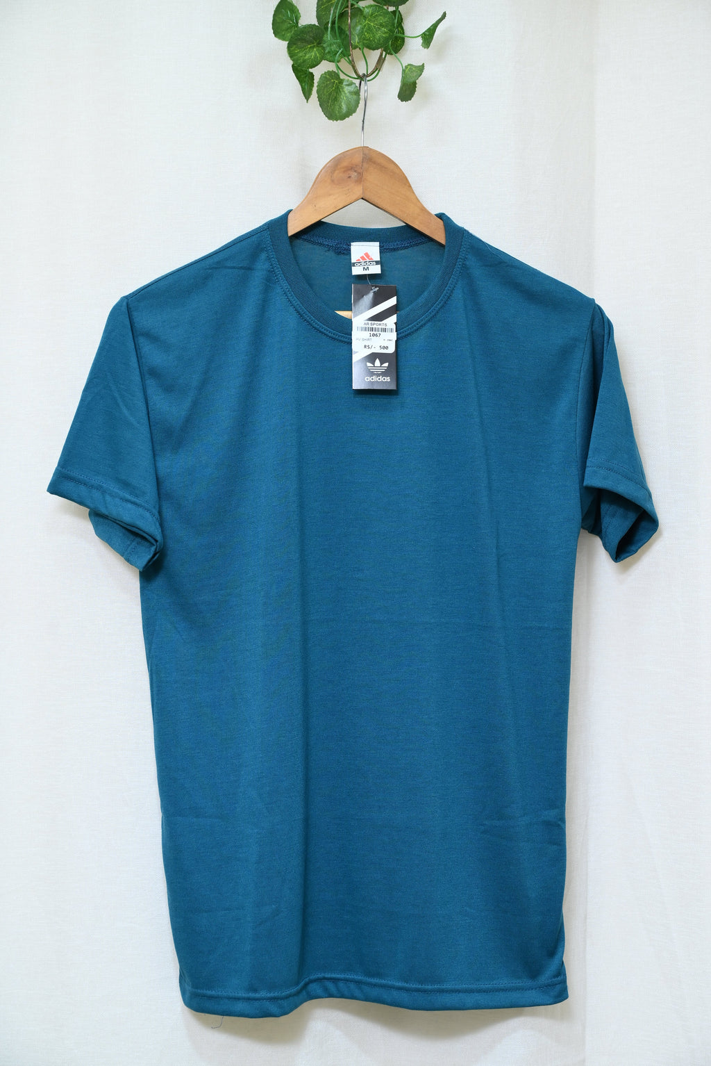 1067-Regular Fit Cotton Shirt – Casual Style, Round Neck, Half Sleeves