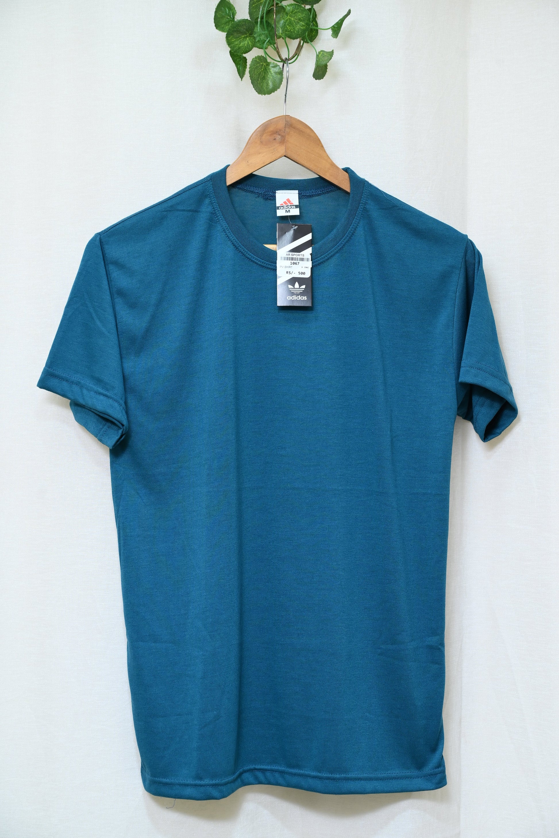 1067-Regular Fit Cotton Shirt – Casual Style, Round Neck, Half Sleeves