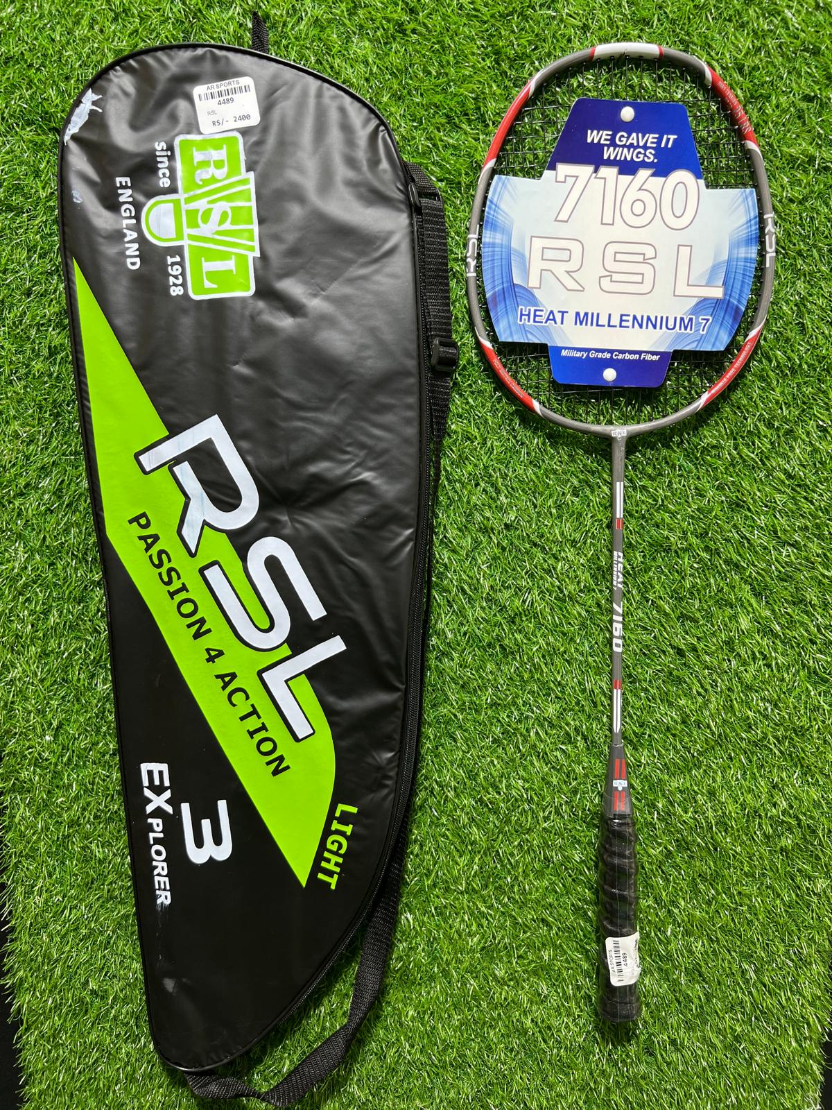 4489-RSL Badminton Racket – Lightweight 5U Carbon Fiber Frame, Head-Heavy Balance, Up to 30lbs Tension