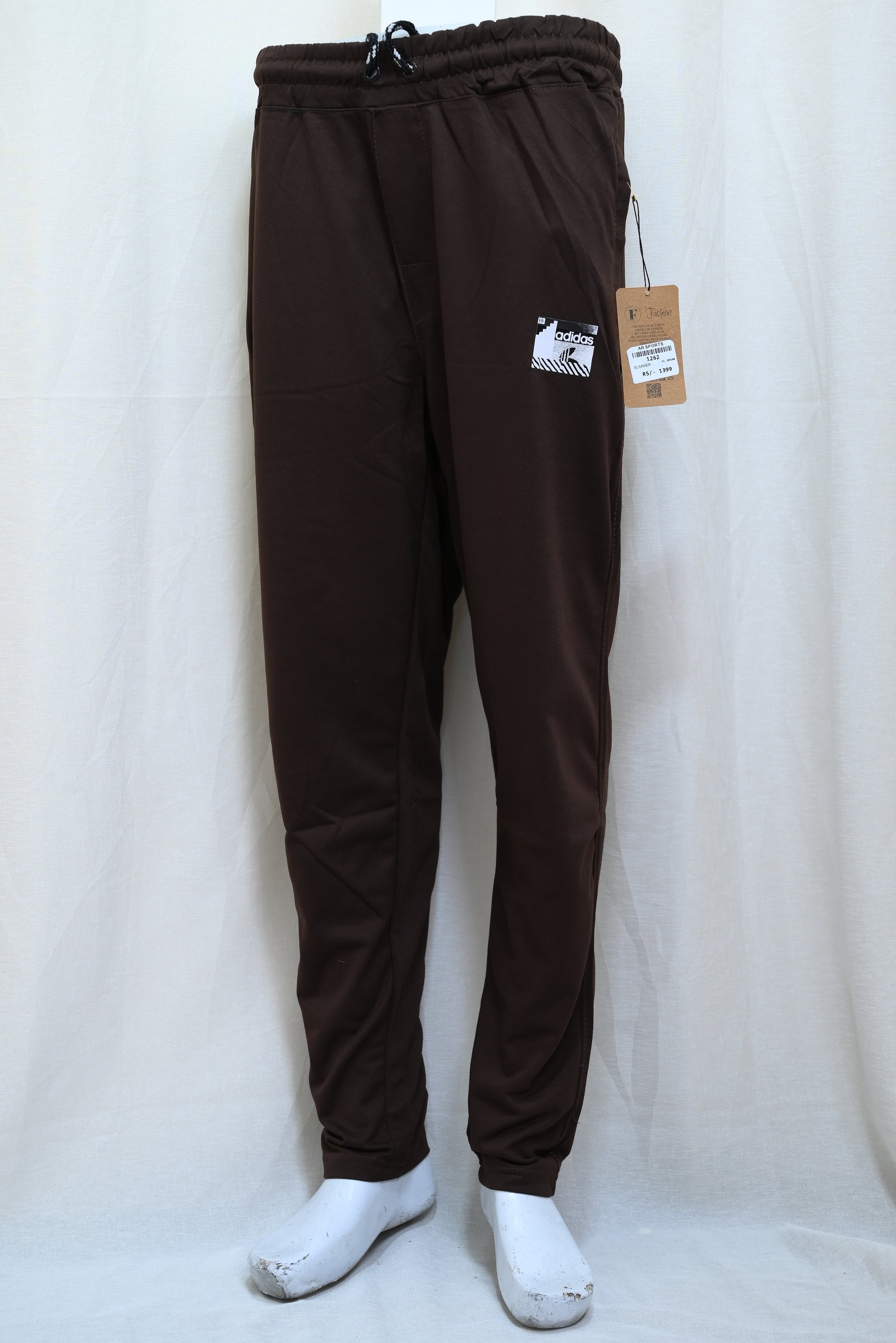 1262-Stay Cool in Regular Open Style Summer Cotton Pants with Side Stripes"