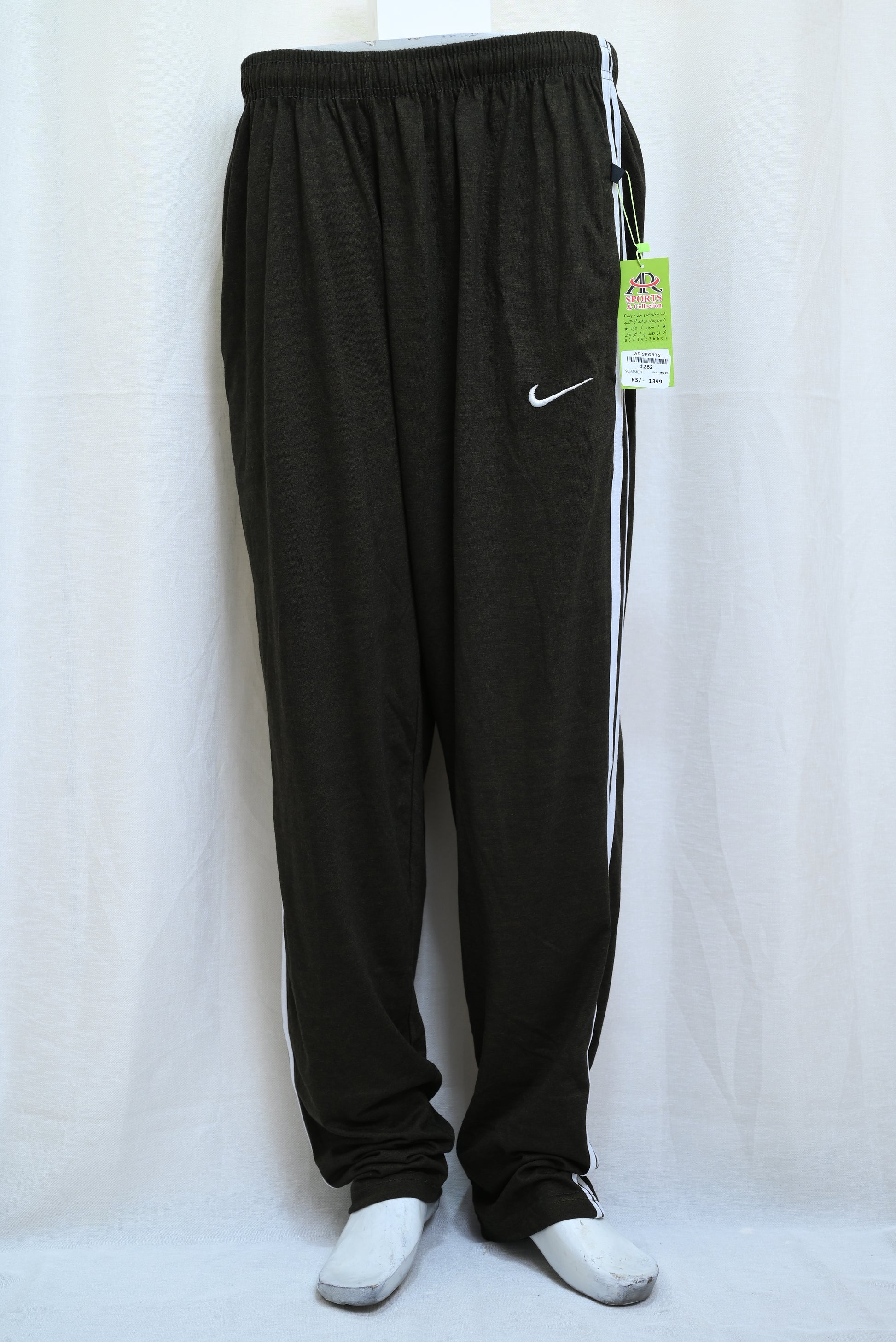 1262-Stay Cool in Regular Open Style Summer Cotton Pants with Side Stripes"