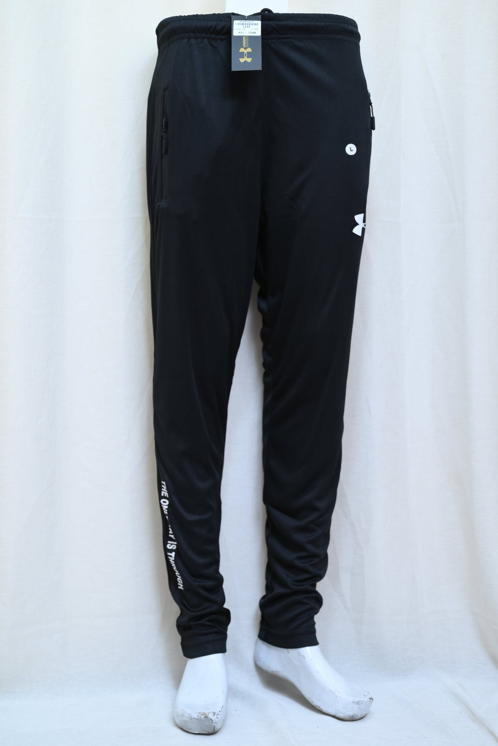 1245-Men’s Slim Fit Interlock Pants – Elastic Waist with Zip Pockets