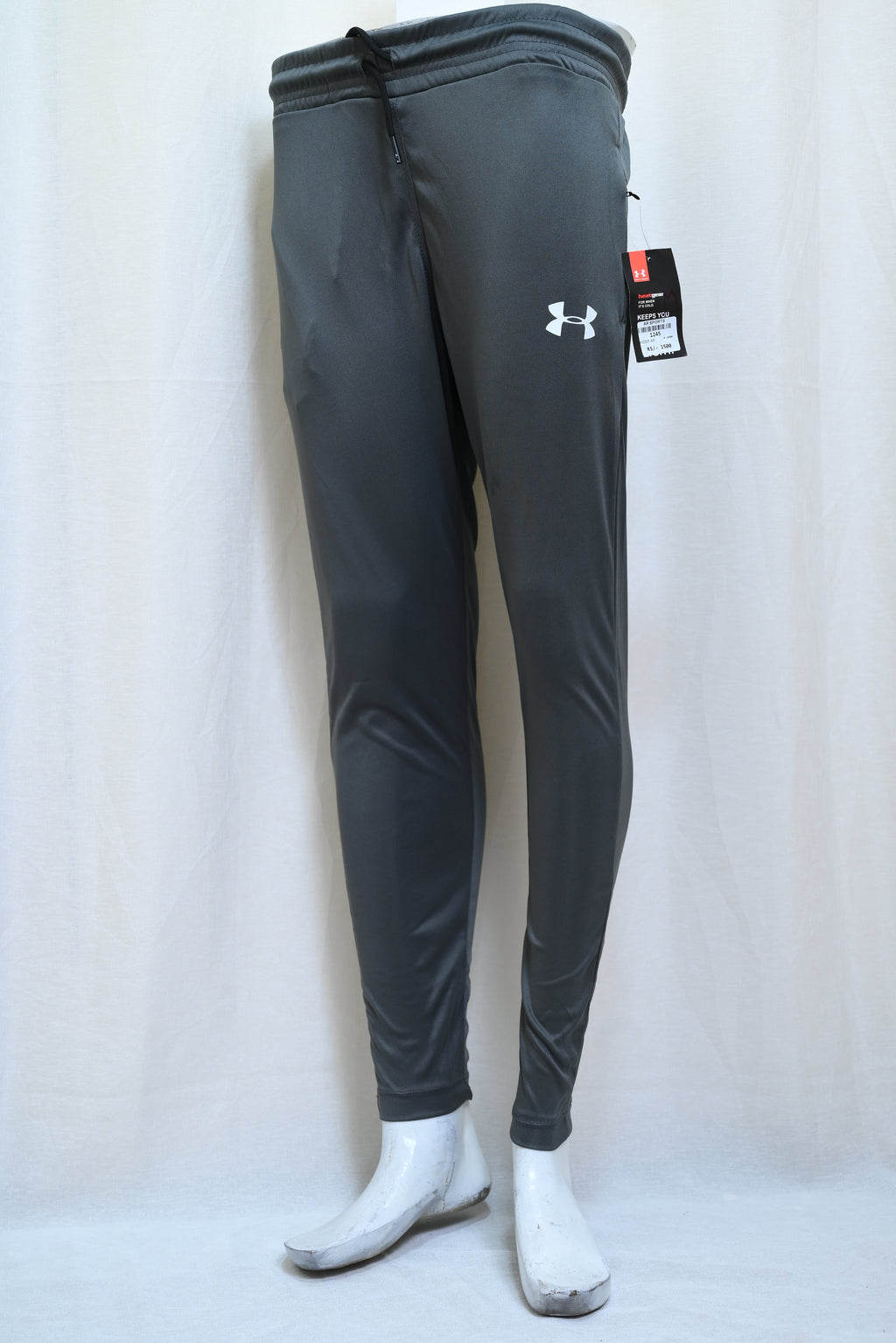 1245-Men’s Slim Fit Interlock Pants – Elastic Waist with Zip Pockets