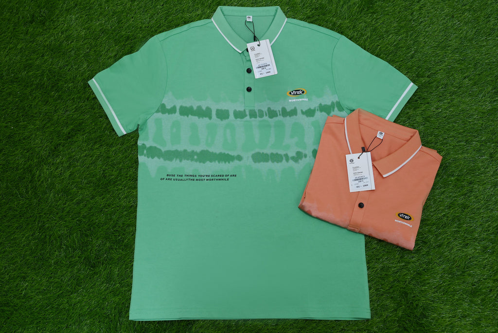 1073-Men's Ribbed Sleeve Shirt – Custom Fit, Collar Neck, Cotton Stretch