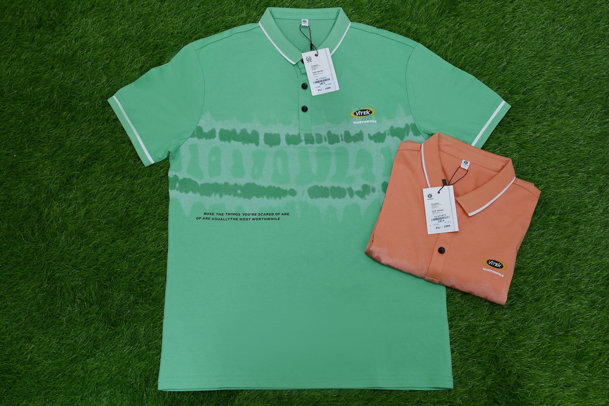 1073-Men's Ribbed Sleeve Shirt – Custom Fit, Collar Neck, Cotton Stretch