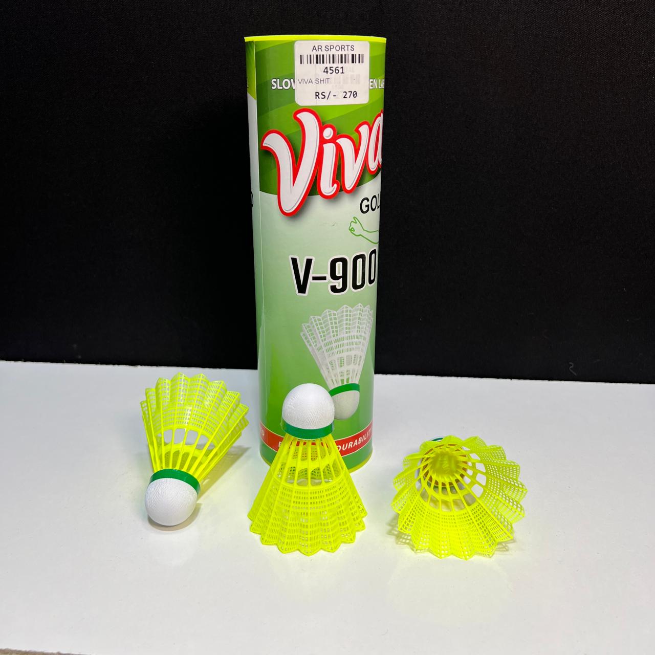 4561- VIVA Plastic Shuttlecock – Durable Nylon Badminton Shuttles for Training & Recreational Play