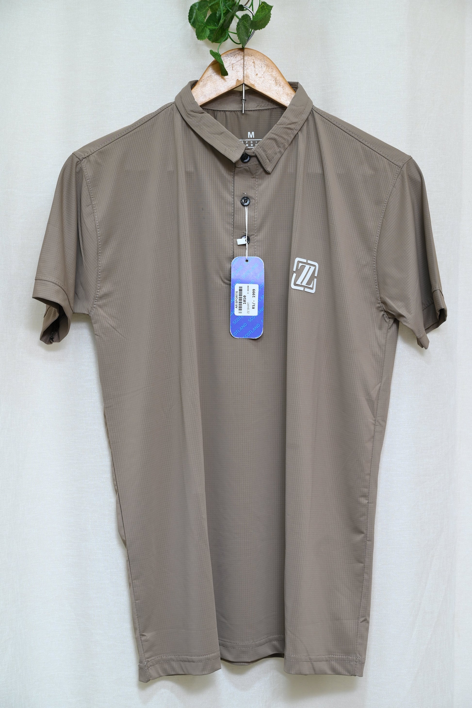 1010-Custom Fit Dry-Fit Casual Shirt for Men – Collar Neck, Half Sleeves, Button-Up Front